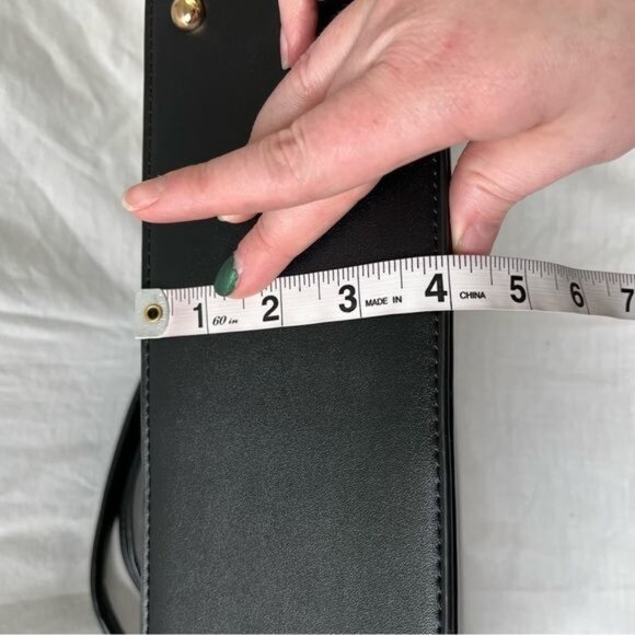 GAL Black Studded Nylon Footed Tote Bag With Gold Detailing & PVC Trim - Picture 4 of 10